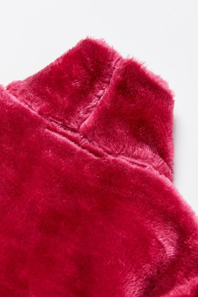 Veston court vintage en fausse fourrure rose #3