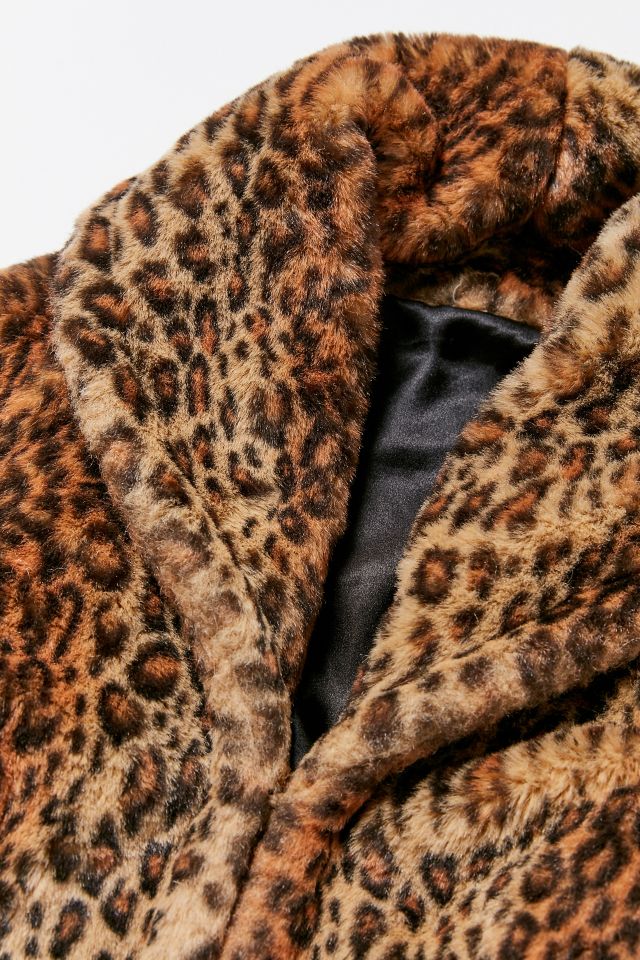 Urban outfitters outlet leopard coat