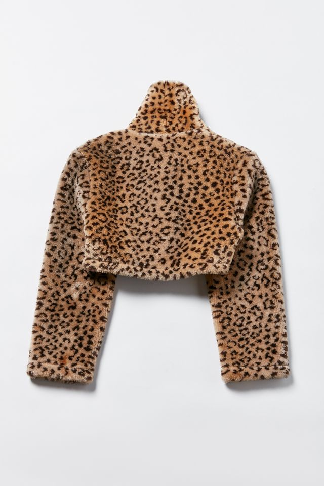 Urban outfitters leopard coat sales