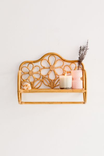 Rattan Daisy Wall Shelf