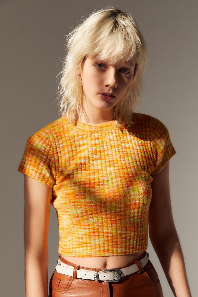 T-shirt court pelucheux à col rond Bliss UO #3