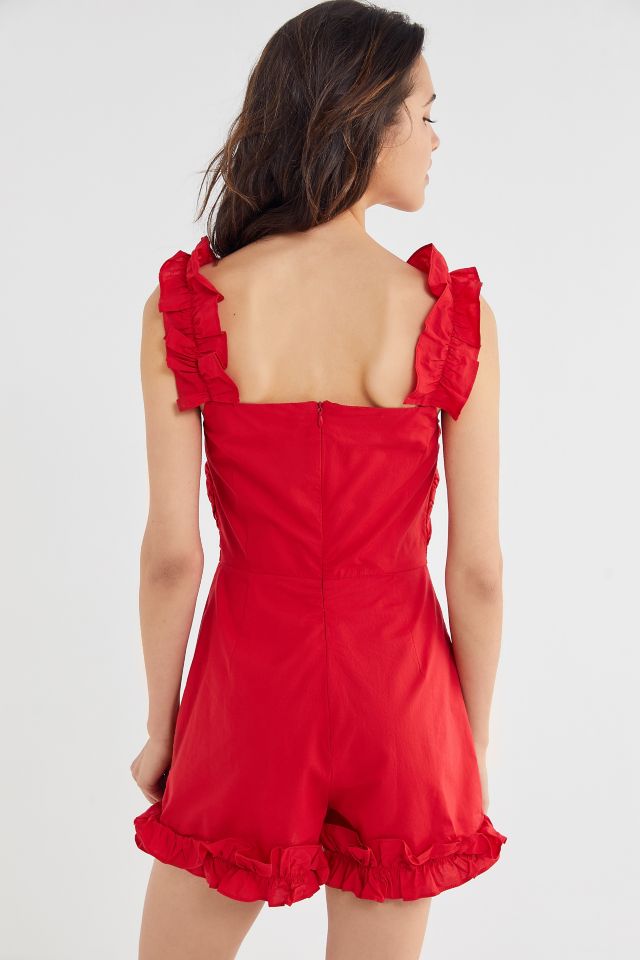 UO Date Night Ruffle Sleeveless Romper #1