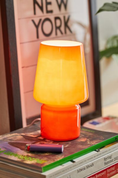 Urban Outfitters Little Glass Table Lamp In Tab Yellow