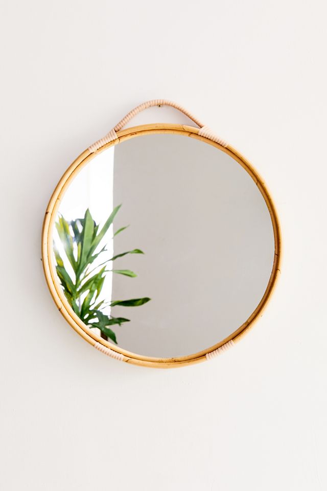 Corin Rattan Round Wall Mirror #1
