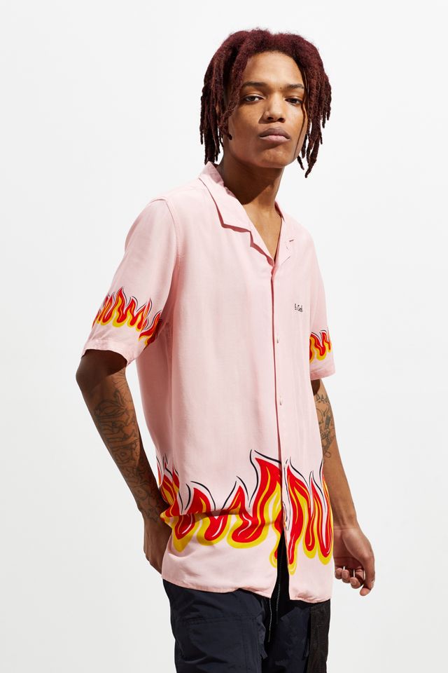 Barney Cools Pink Flames Short Sleeve Button-Down Shirt #2