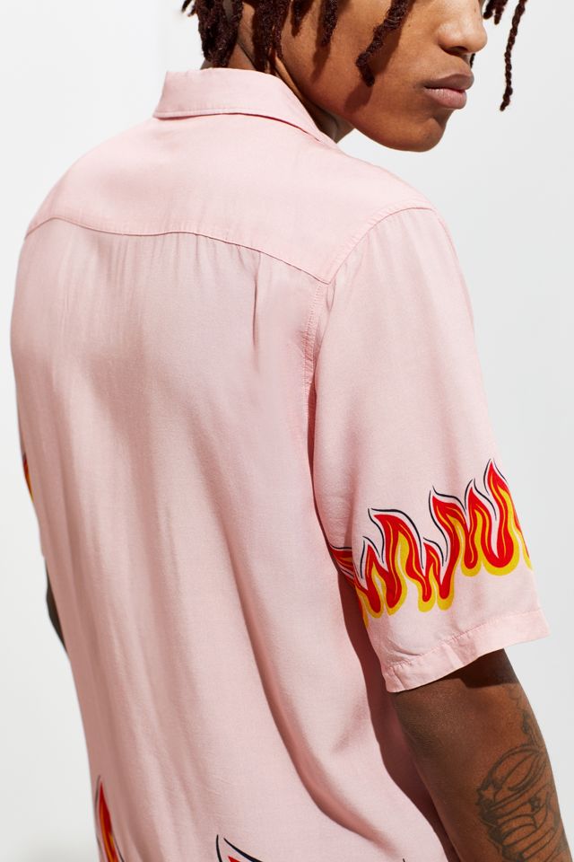 Barney Cools Pink Flames Short Sleeve Button-Down Shirt #3