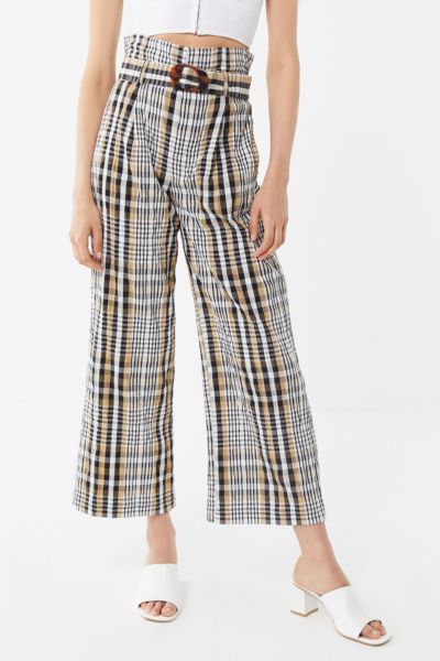 Uo Plaid Belted Culotte Pant Urban Outfitters Canada 2972