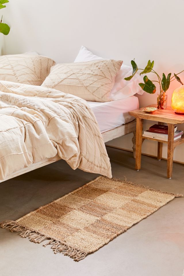 Handwoven Jumbo Checkered Hemp Rug #3