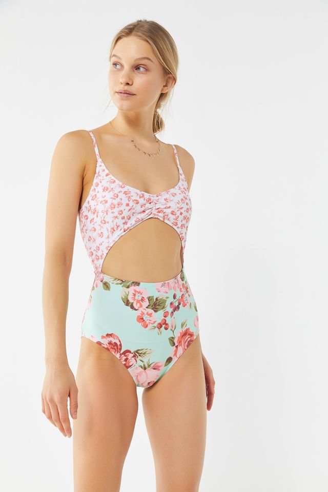 Laura Ashley UO Exclusive Mixed Print Cutout One-Piece Swimsuit #3