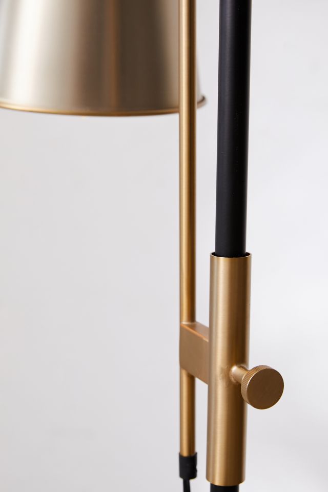 Contemporary Metric Adjustable Black Metal Floor Lamp