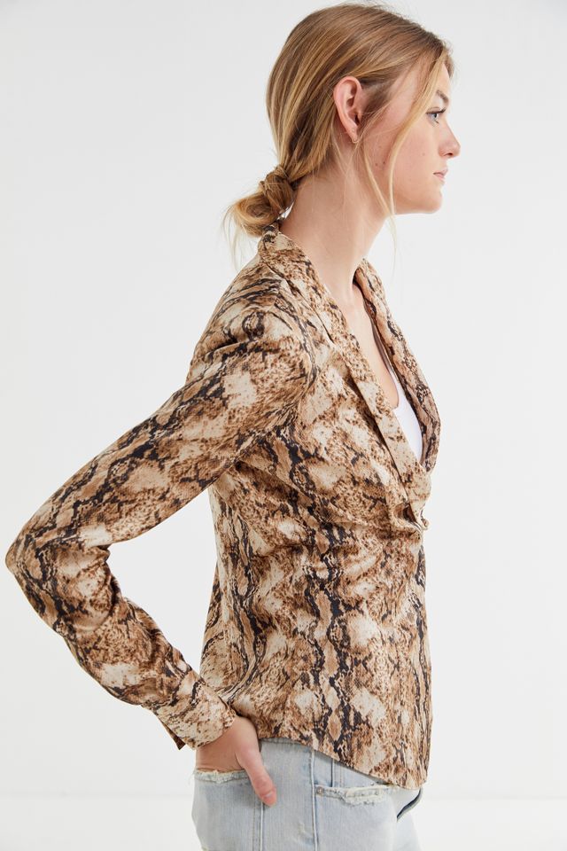 Ronny Kobo Isolde Snake Print Wrap Blouse #1