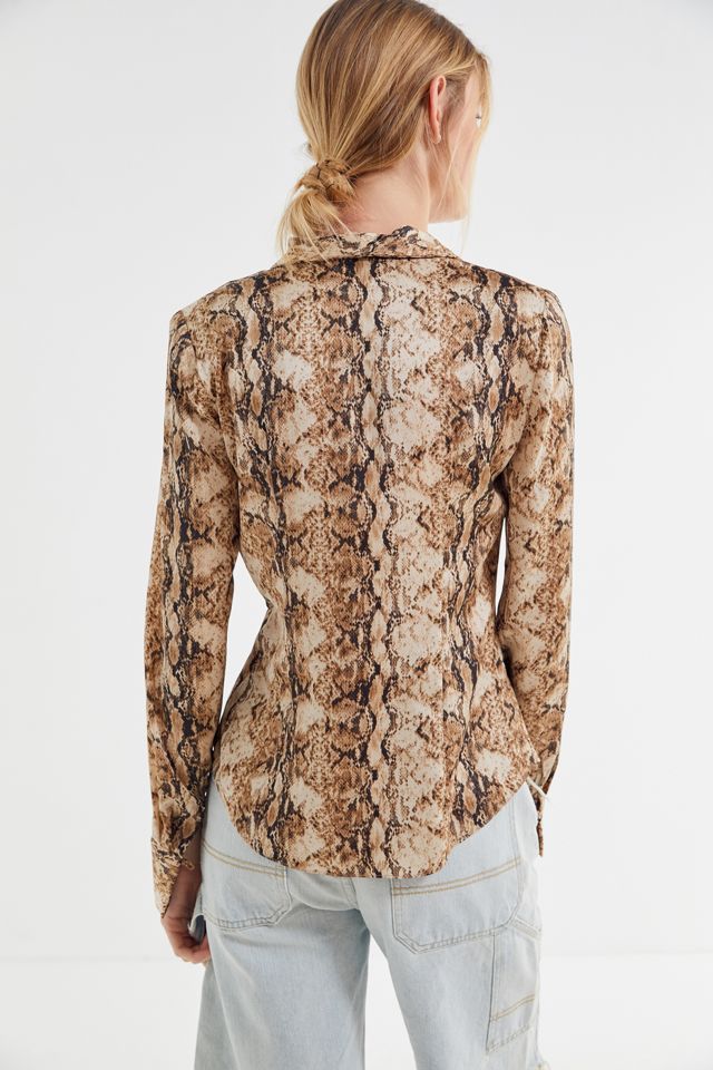 Ronny Kobo Isolde Snake Print Wrap Blouse #3