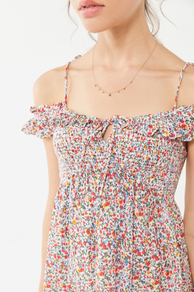 UO Josephine Gauze Babydoll Mini Dress #1