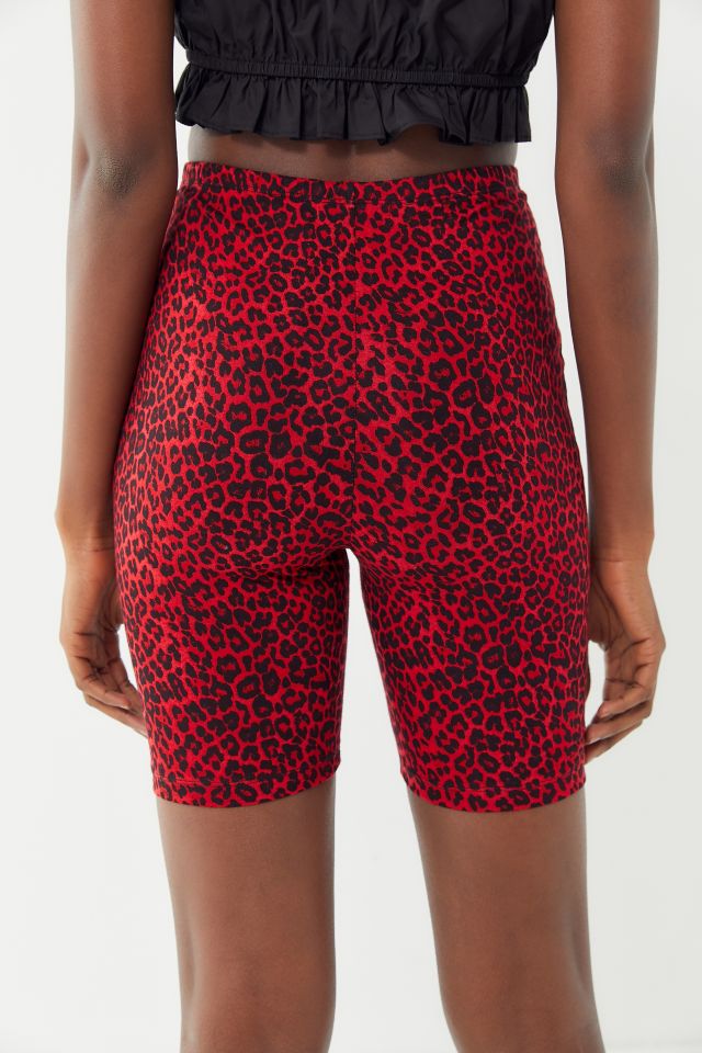 Motel Red Leopard Bike Short #3