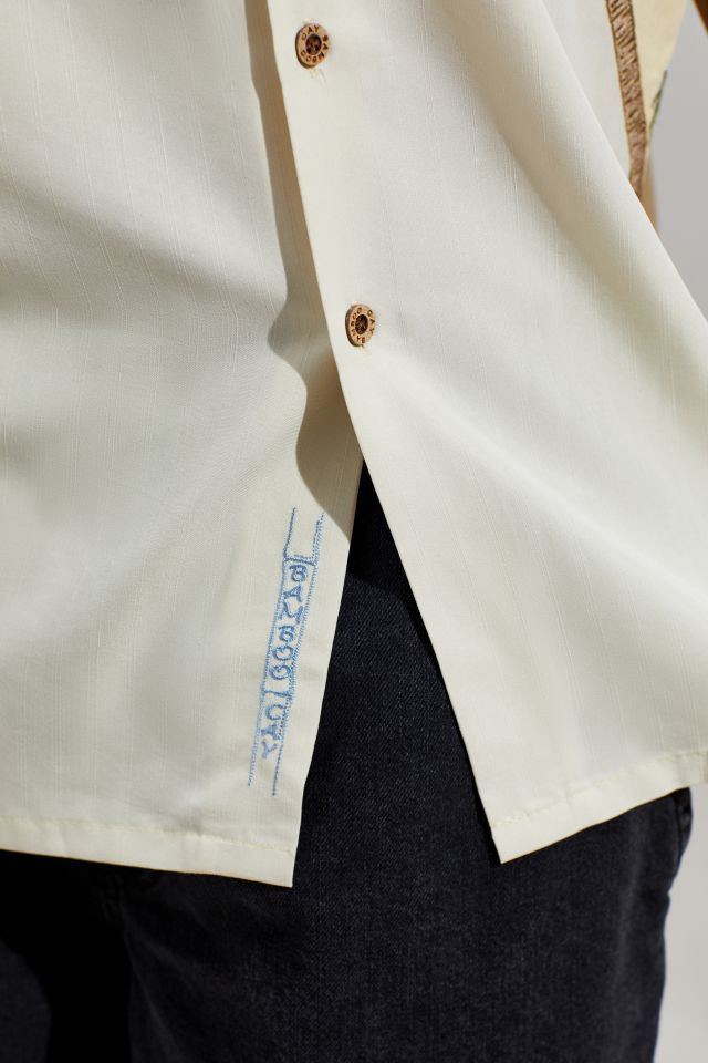 Chemise Boutonnée à Manches Courtes Brodée Bamboo Cay Hurricane Palm #4