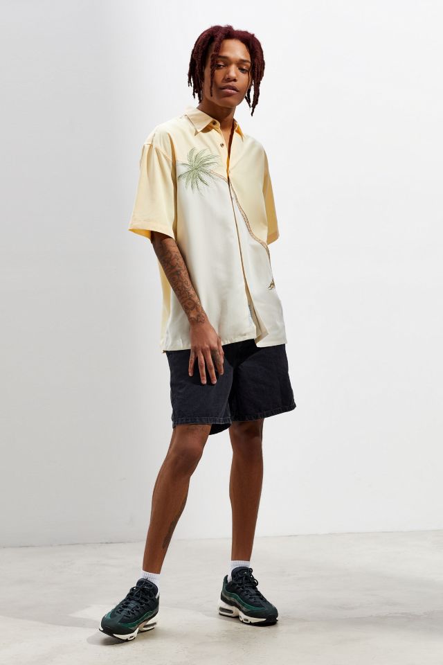 Chemise Boutonnée à Manches Courtes Brodée Bamboo Cay Hurricane Palm #5