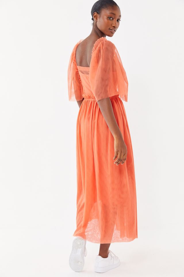 WRAY Claire Sheer Ruffle Midi Dress #1