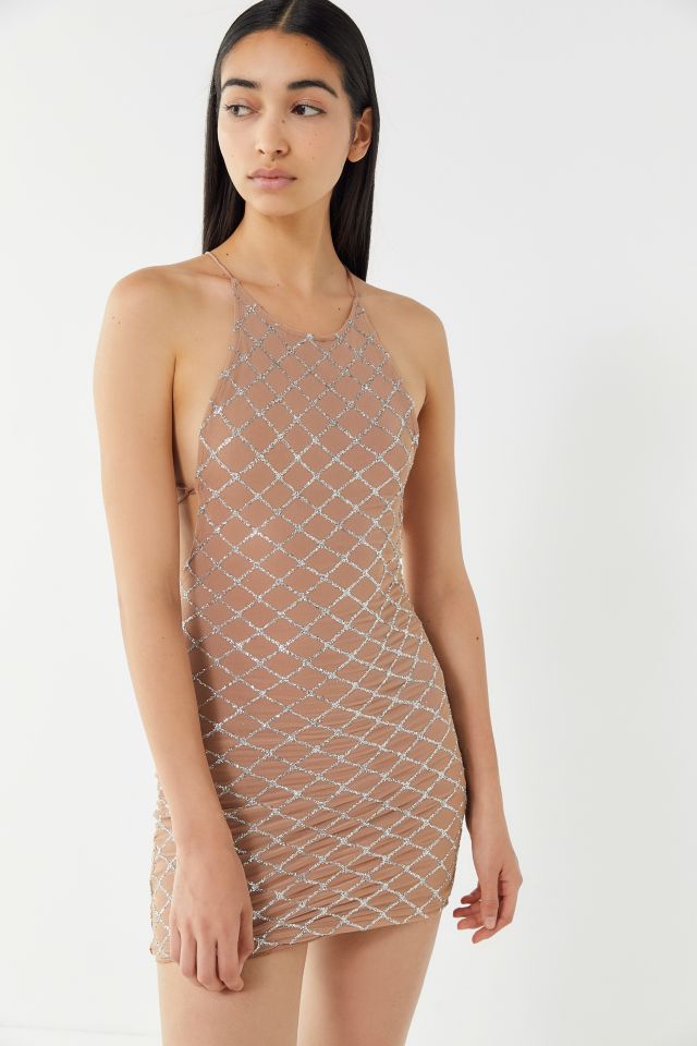 Motel Hedi Glitter Lace-Up Mini Dress #2