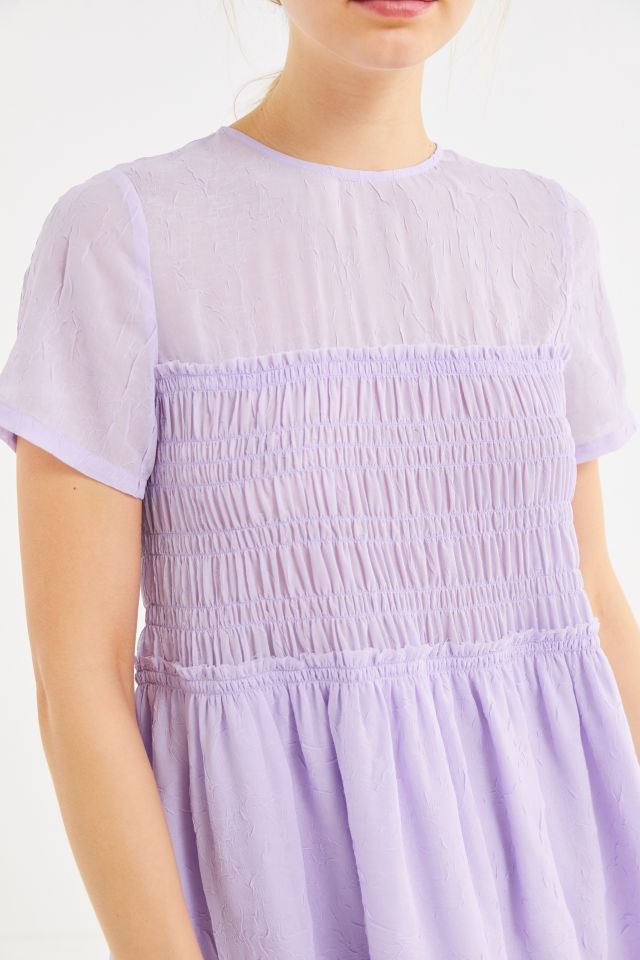UO Cry Baby Crinkle Smocked Babydoll Dress #3