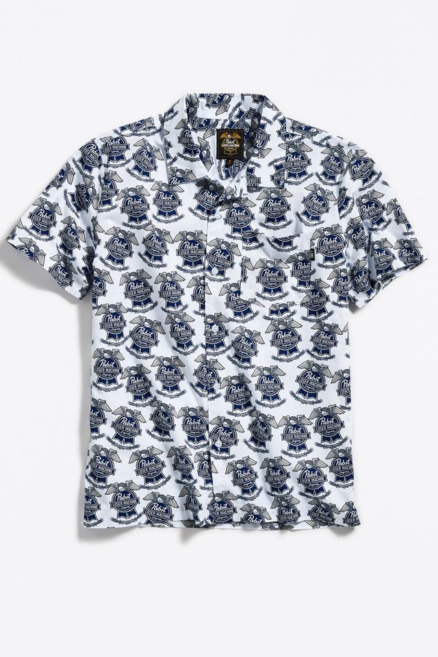 【美品】LOSER MACHINE × Pabst Blue Ribbon Loser Machine X PBR Short Sleeve Button-Down Shirt | Urban Outfitters