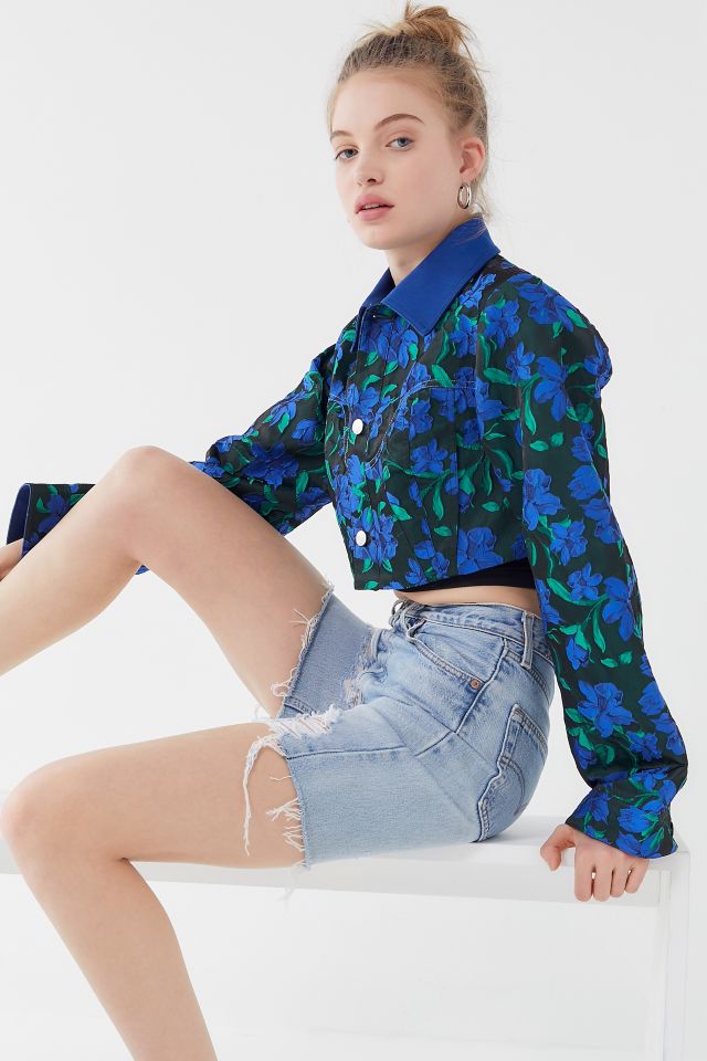 House Of Sunny Jacquard Cropped Work Jacket