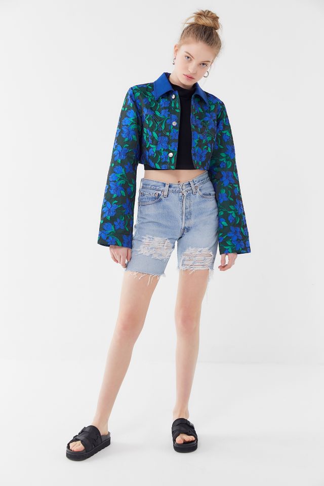 House Of Sunny Jacquard Cropped Work Jacket #3