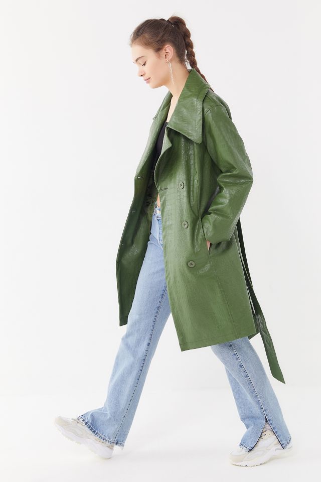 House Of Sunny Upscale Faux Patent Crocodile Coat #1