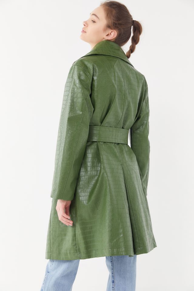 House Of Sunny Upscale Faux Patent Crocodile Coat #2