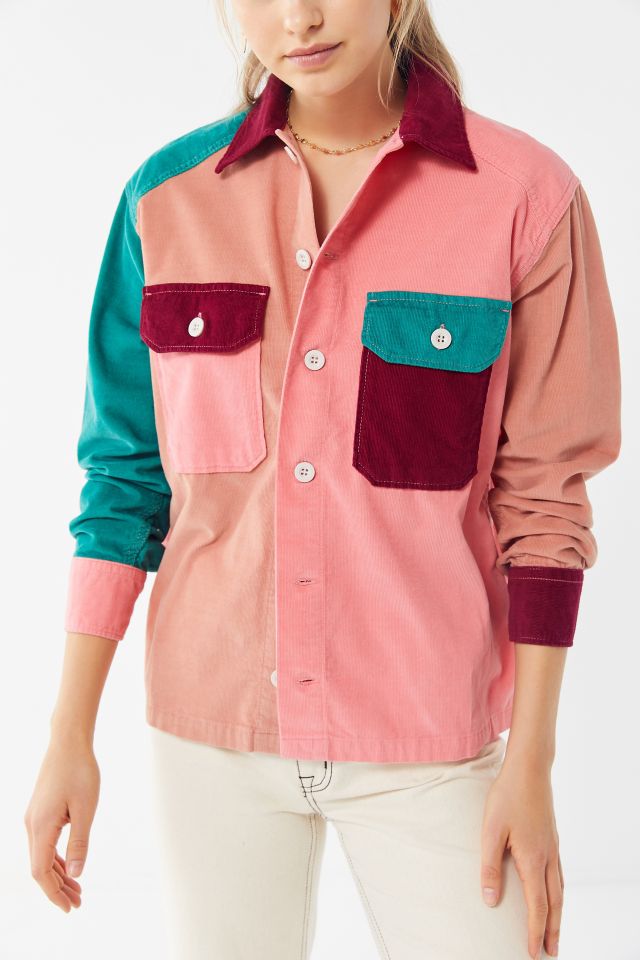 UO Colorblock Corduroy Button-Down Shirt #3