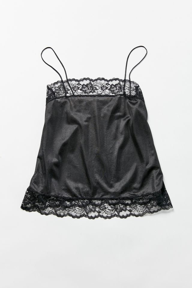 The Sweet Lace Trim Cami - Black