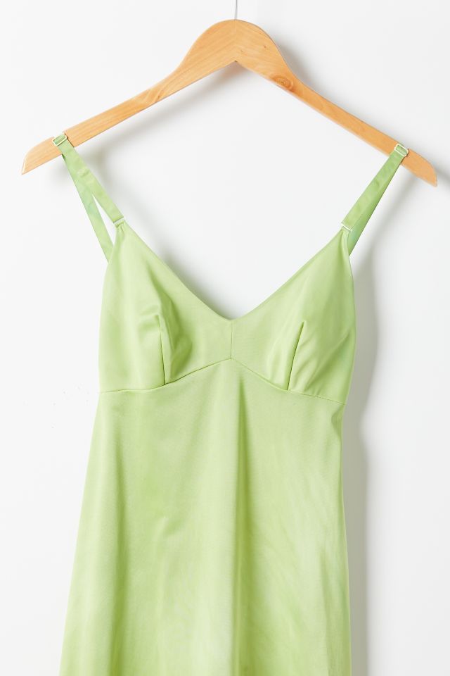 Robe longue légère vintage verte #1