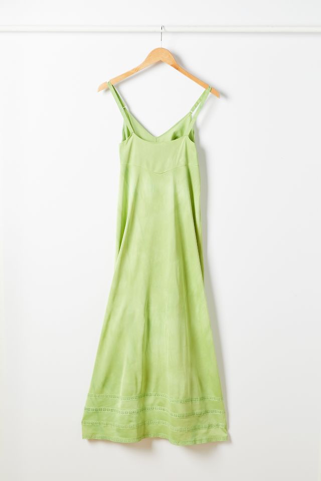 Robe longue légère vintage verte #2