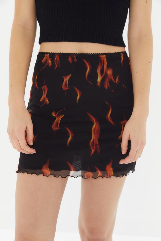 UO Printed Mesh Mini Skirt #1