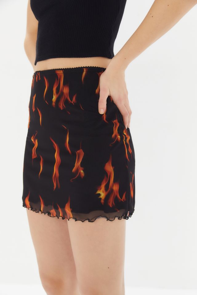 UO Printed Mesh Mini Skirt #3