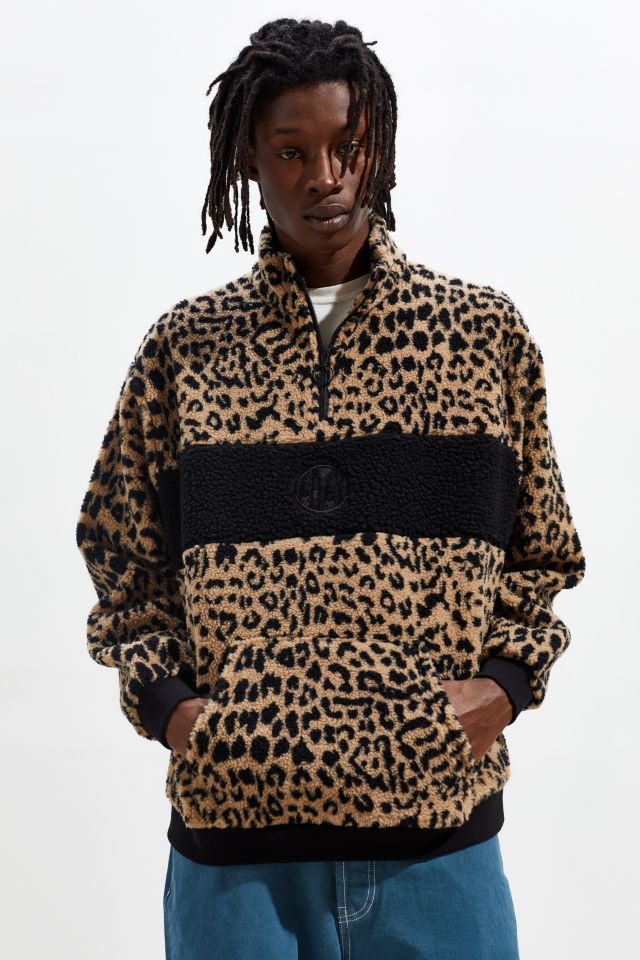 Lazy Oaf Leopard Half Zip Sweatshirt