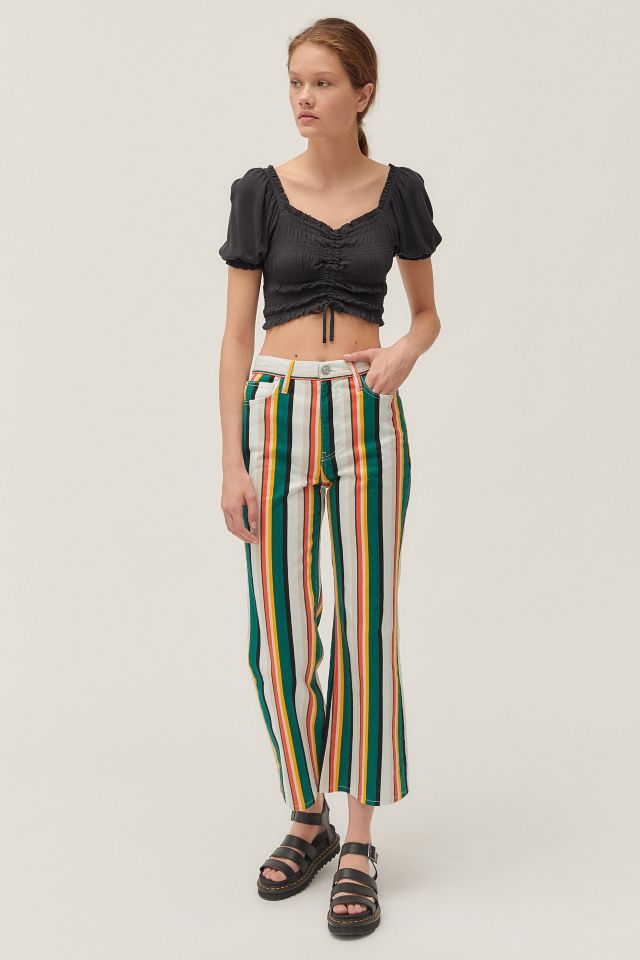 UO Shay Cinched Puff Sleeve Smocked Cropped Top #4