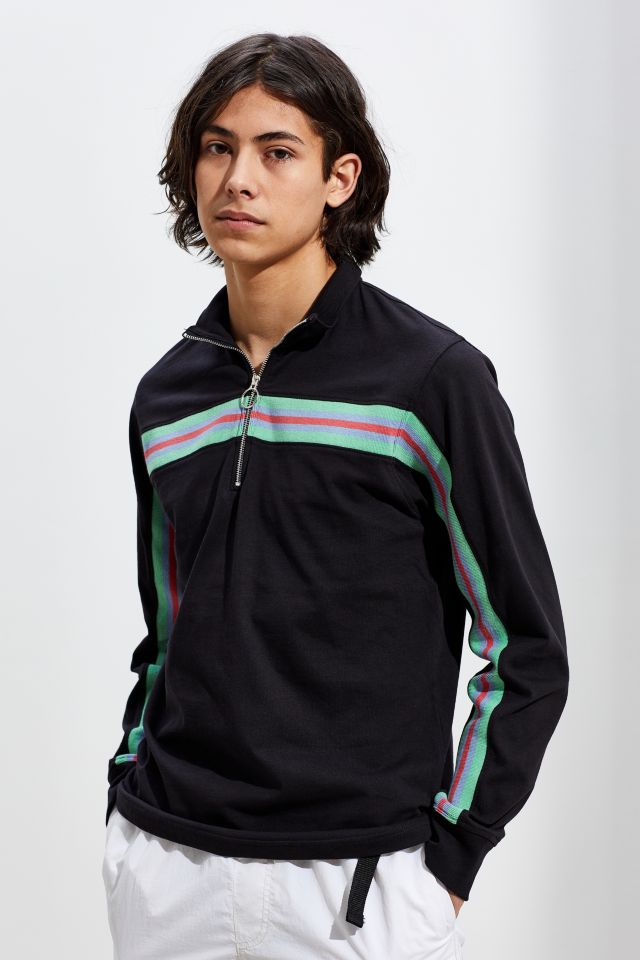 UO Inset Rib Half-Zip Long Sleeve Tee | Urban Outfitters