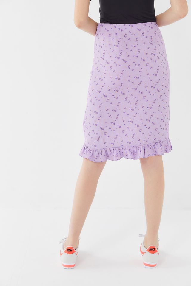 UO Iris Floral Ruffle Mom Skirt #1
