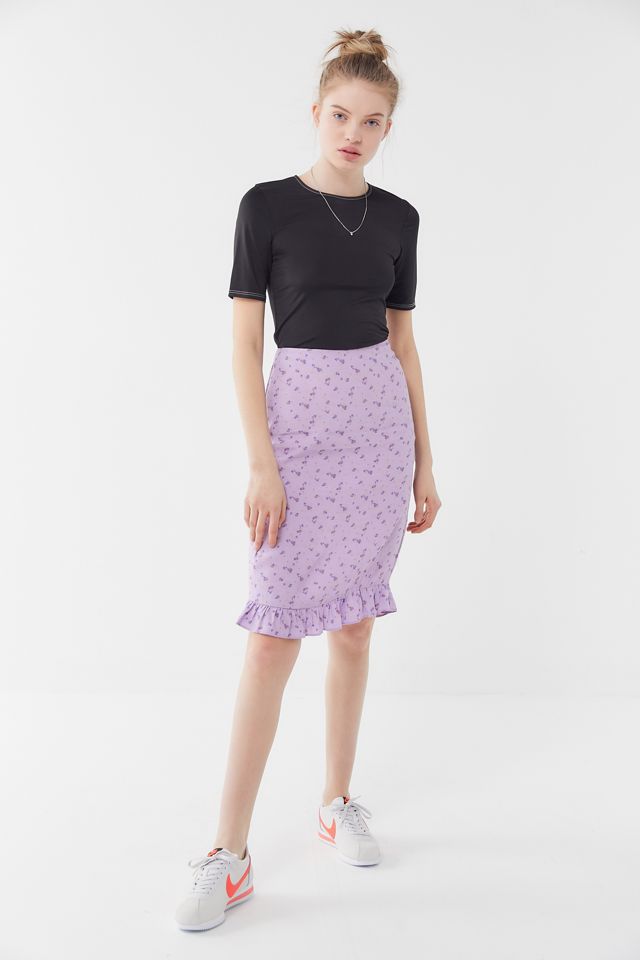 UO Iris Floral Ruffle Mom Skirt #2