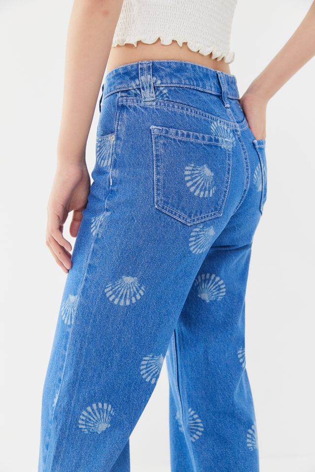 UO Clare Seashell Printed Flare Jean #1
