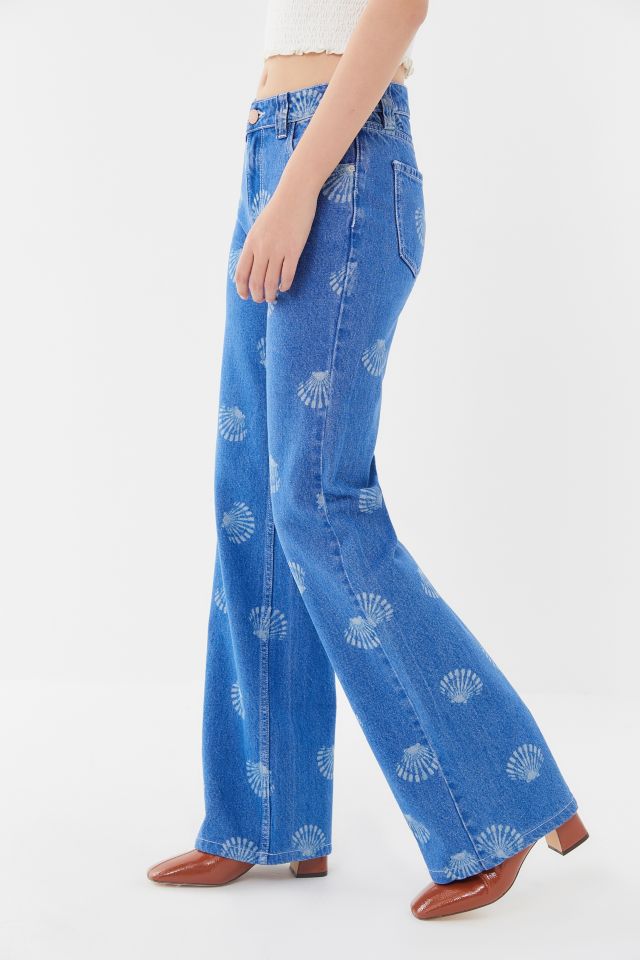 UO Clare Seashell Printed Flare Jean #2