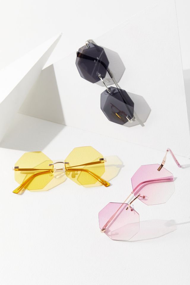 Stevie Rimless Hexagon Sunglasses