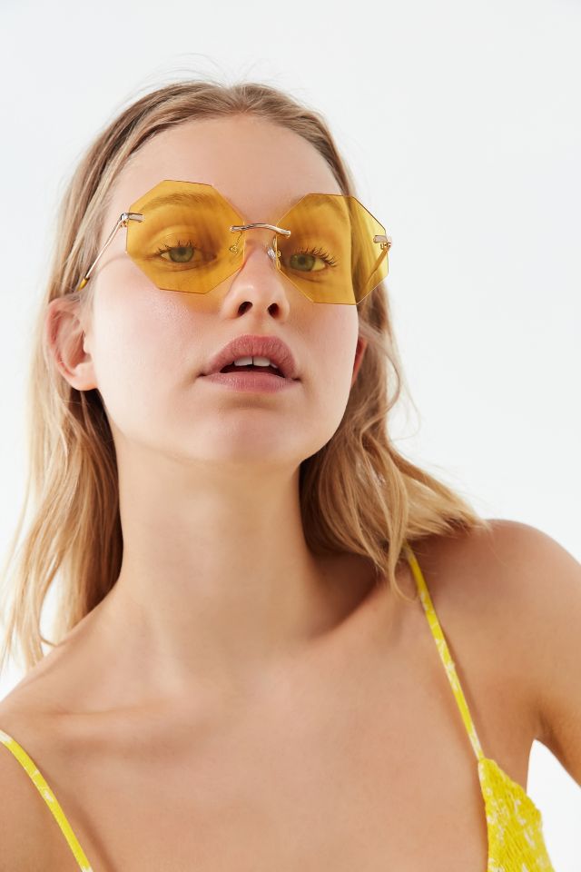 Stevie Rimless Hexagon Sunglasses #1
