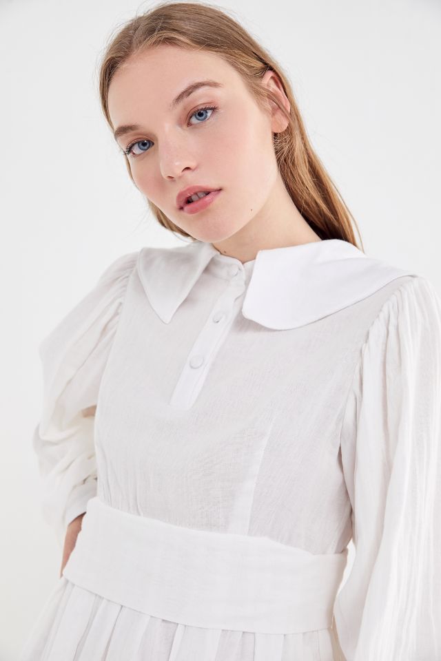 Samantha Pleet Ghost Collared Midi Dress | Urban Outfitters