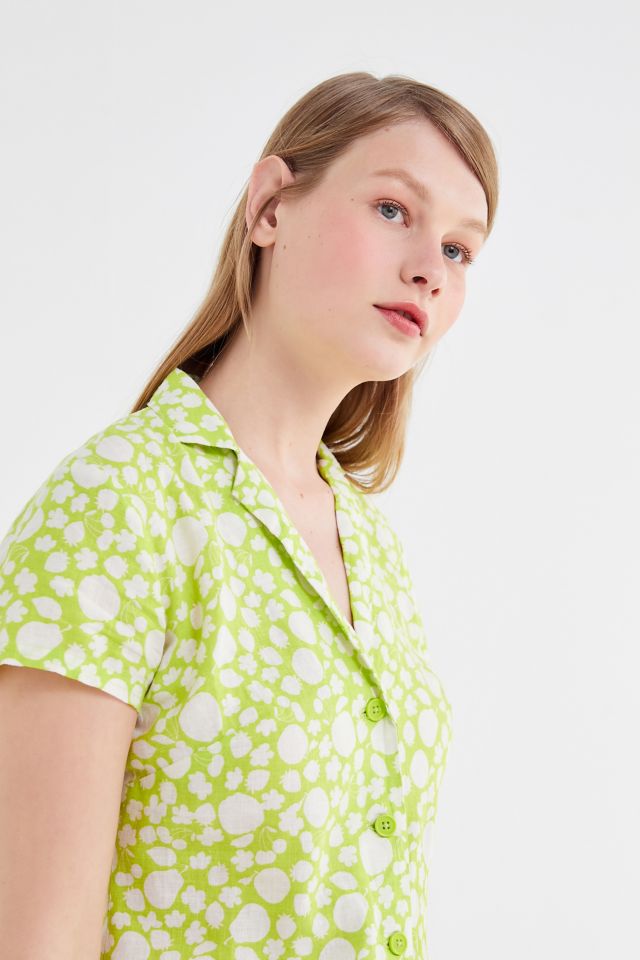 UO Malou Linen Button-Front Shirt Dress #4