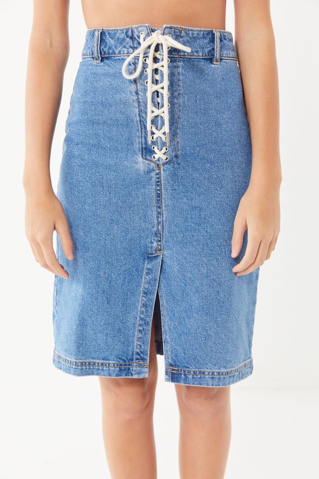 BDG Fiona Denim Lace-Up Skirt  #3