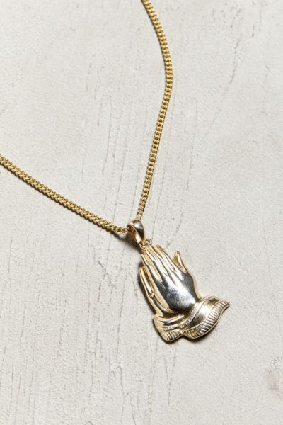Serge DeNimes Gold Hands Necklace | Urban Outfitters Canada