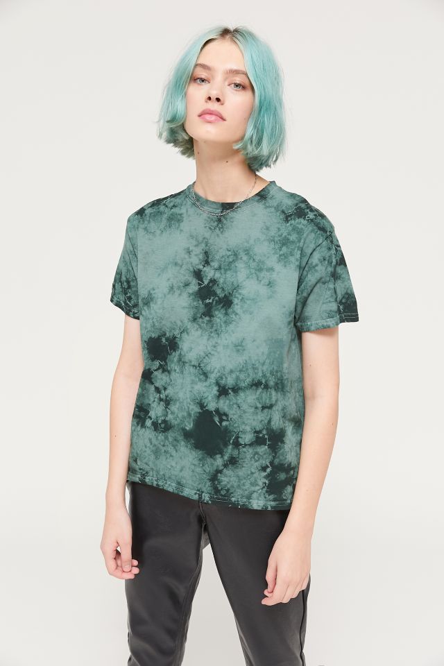 Urban Outfitters, Tops, Dark Green Tie Dyed Tshirt