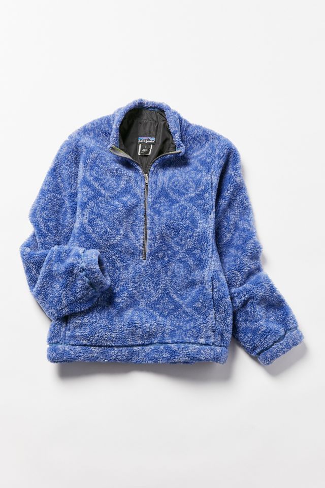 Vintage Patagonia Blue Printed Half-Zip Fleece Jacket