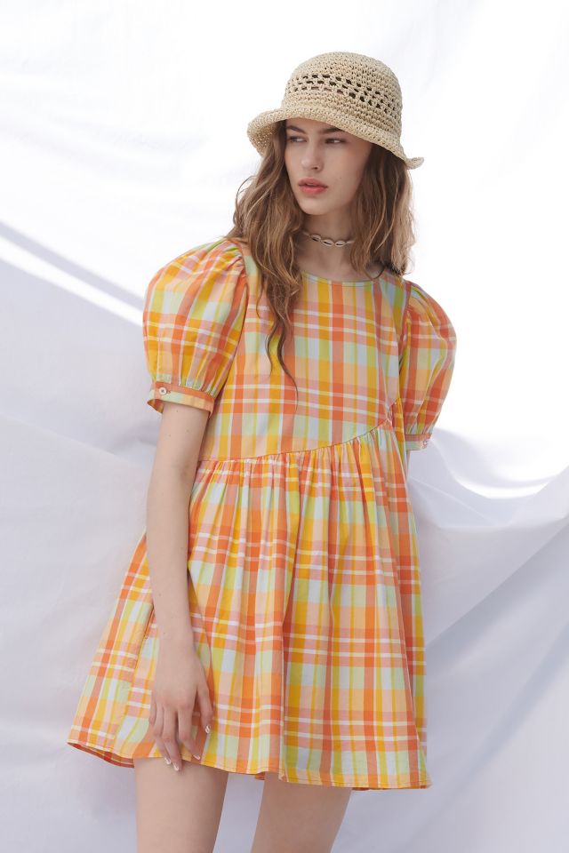 UO Carousel Asymmetrical Babydoll Dress